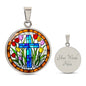 Cross and Tulip Floral Necklace with Engraving-[Heartfelt Family Gift]