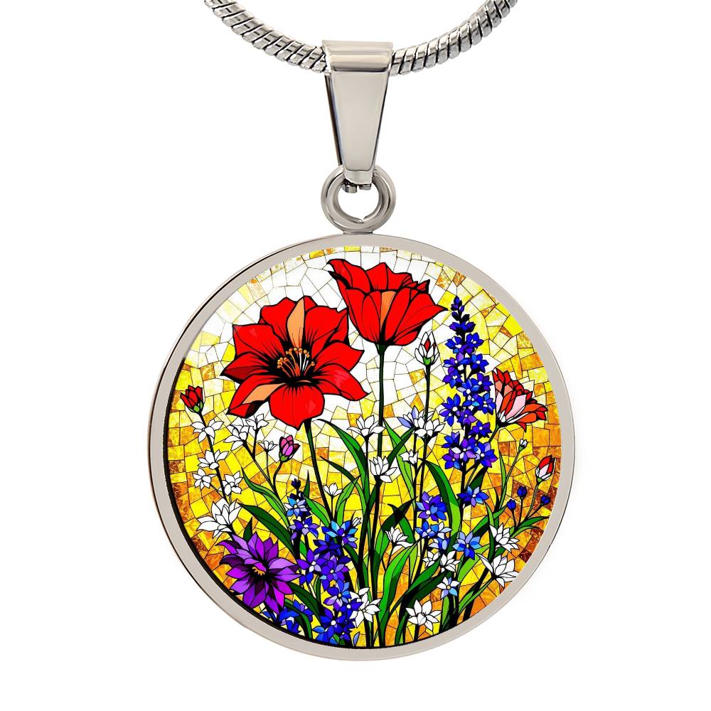 Poppy Floral Pendant Necklace