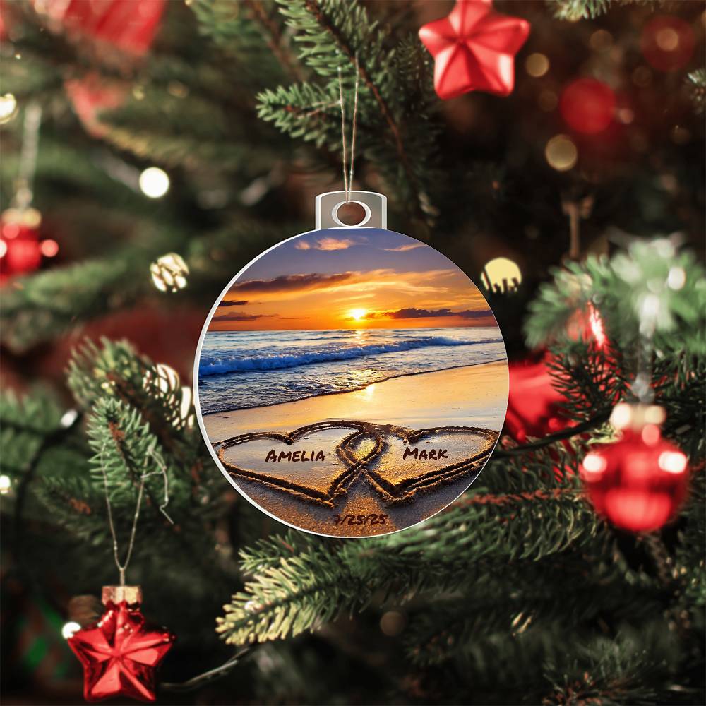 Custom Anniversary Beach Ornament