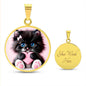 Cat heart Pendant Necklace with Engraving-[Heartfelt Family Gift]