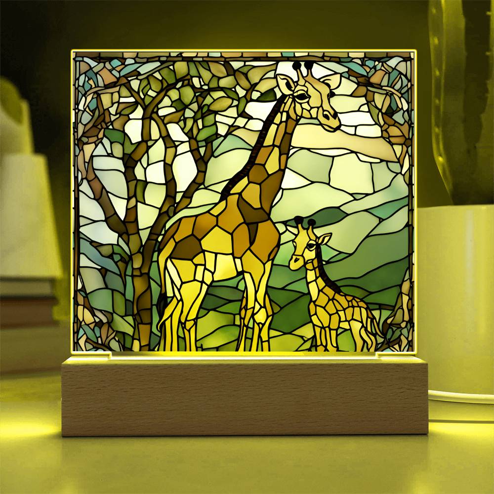 Mom and Baby Giraffe  Led Dimmable Table Nightlight