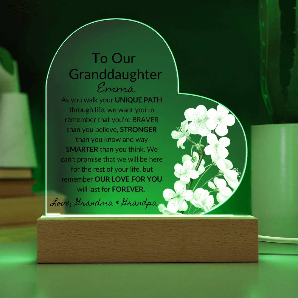 Granddaughter Acrylic Heart-[Heartfelt Family Gift]