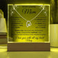 Mom LED Acrylic Heart Necklace & Plaque Gift Set-[Heartfelt Family Gift]