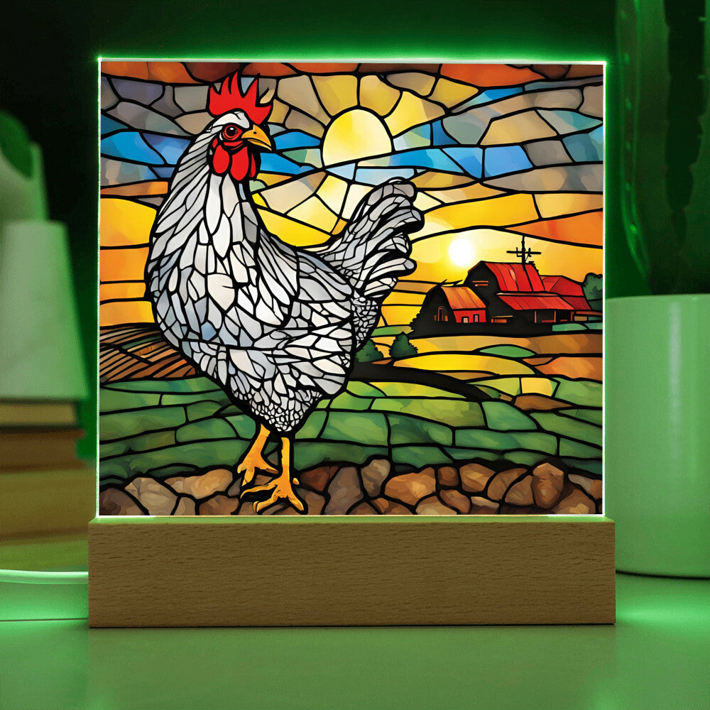 Chicken Sunrise Acrylic Plaque-[Heartfelt Family Gift]