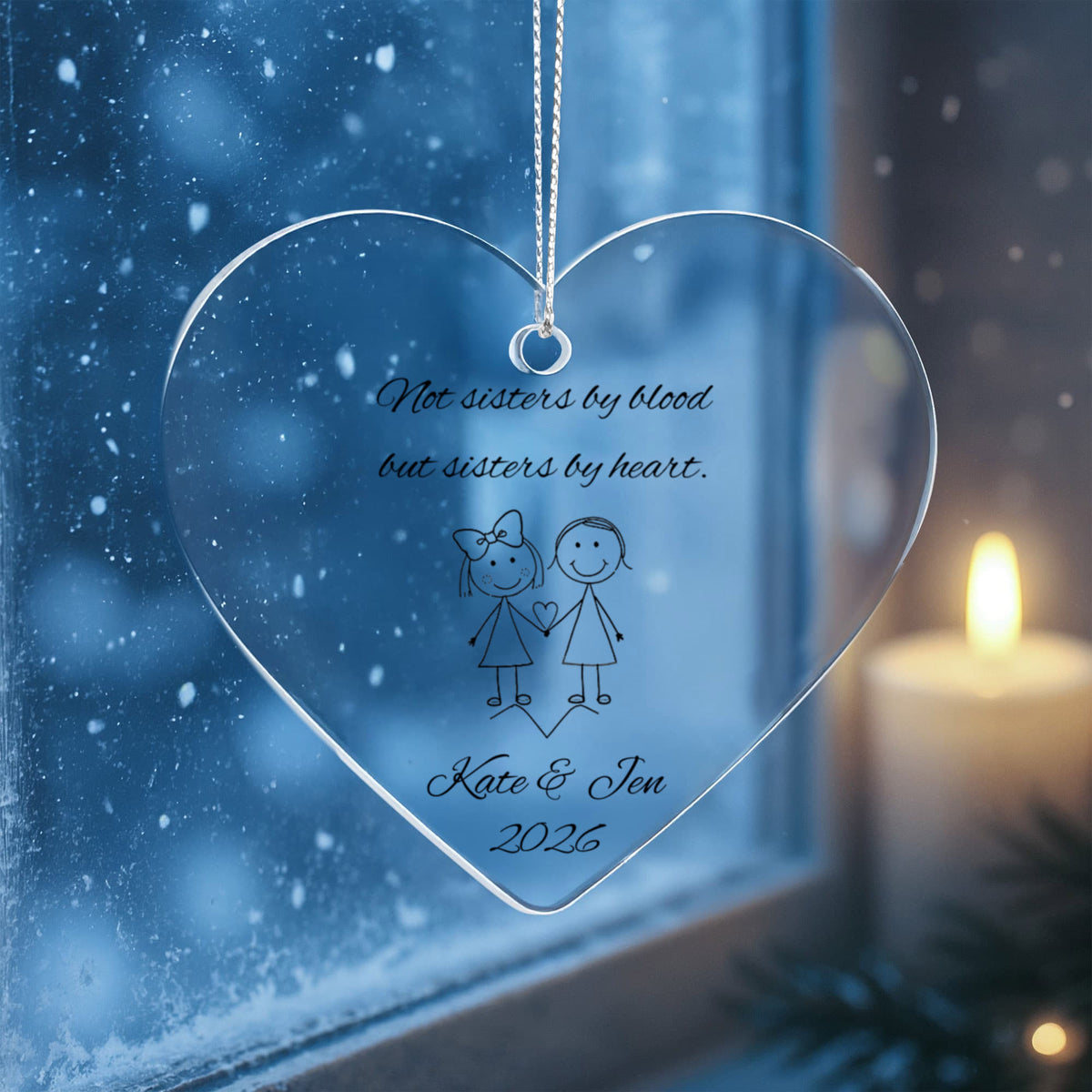 Soul Sister Best Friend Ceramic Heart Ornament