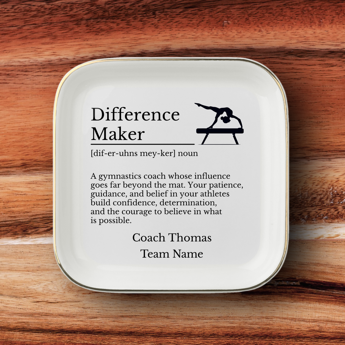 Gymnastics Coach Jewelry Dish Trinket Tray