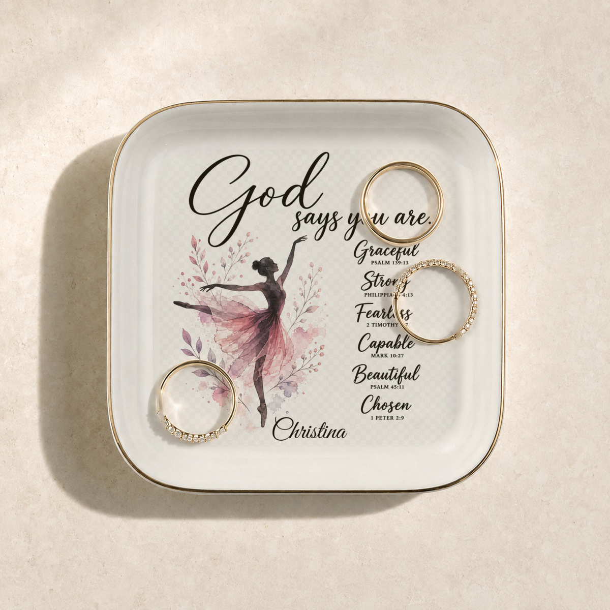 Dance Christian Jewelry Dish Trinket Tray