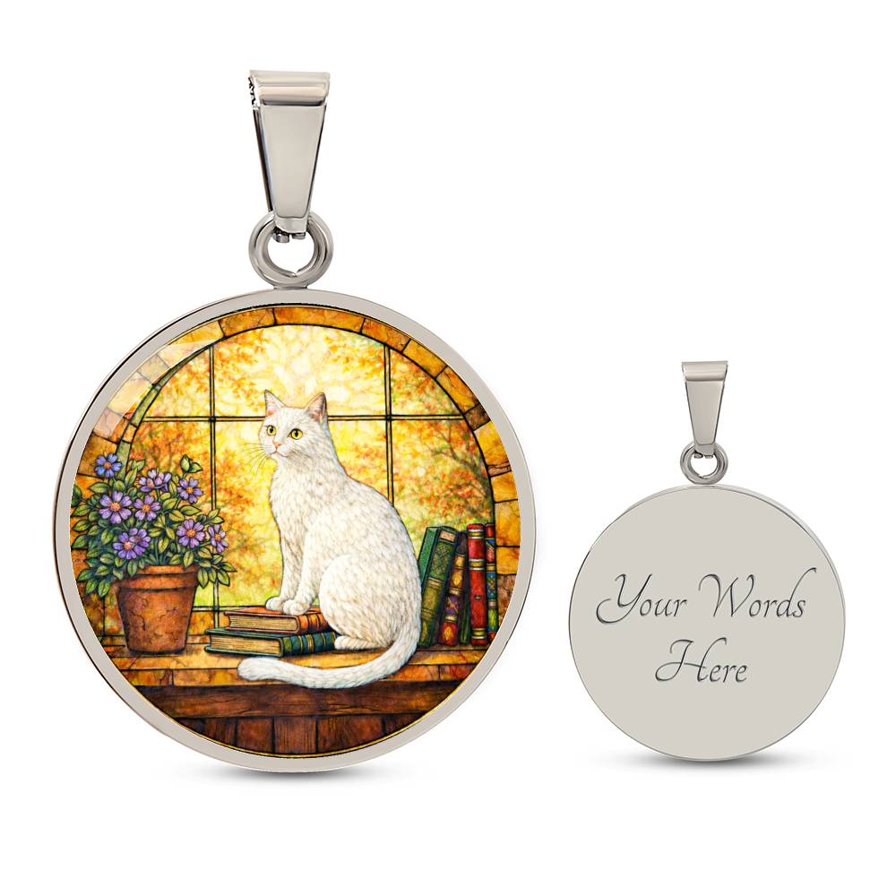 Cat Necklace with Engraved Pendant, Personalized Pet Jewelry, Unique Cat Lover Gift, Custom Photo Necklace, Keepsake with Optional Engraving