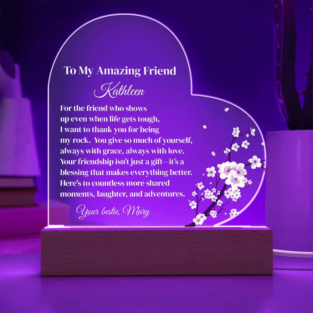Best Friend Acrylic Heart Plaque Gift