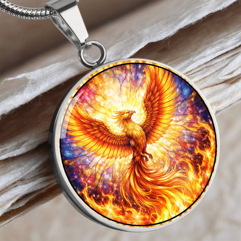 Rising Phoenix Personalized Engraved Necklace Bracelet or Keychain