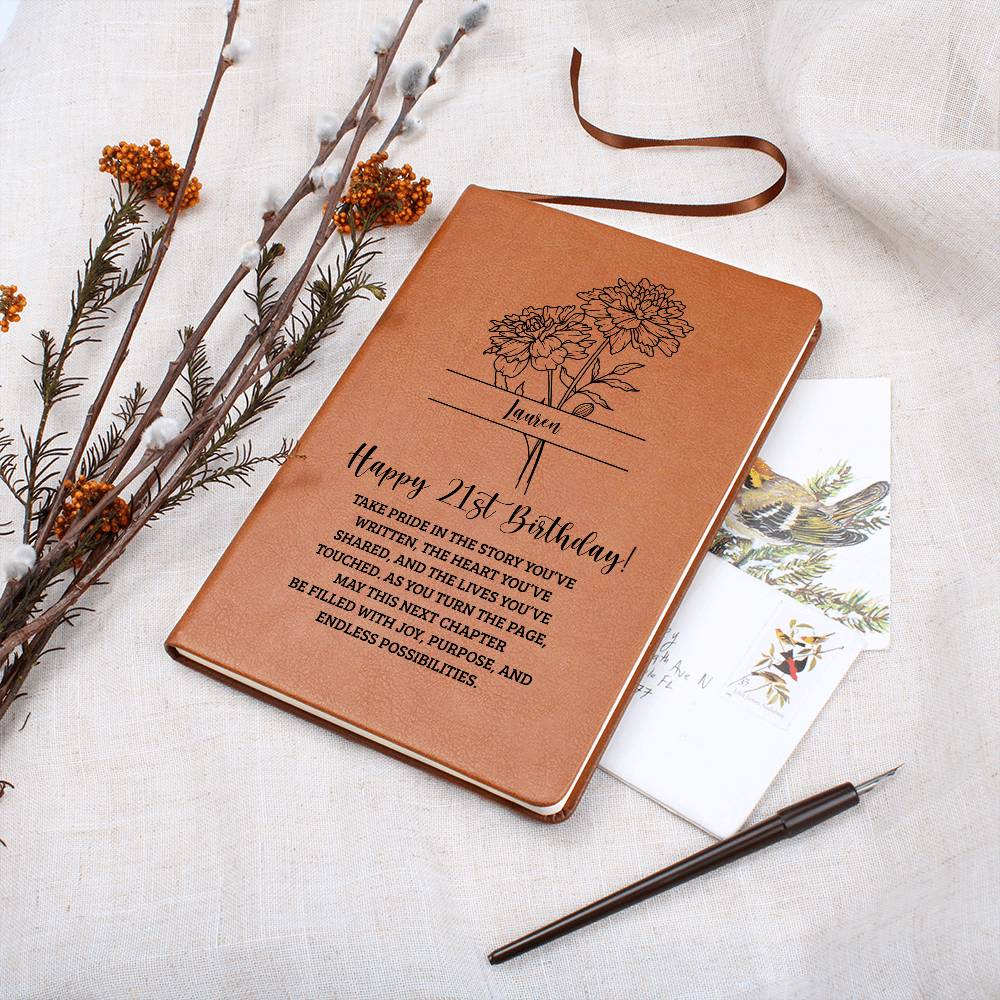 21st Birthday Birth Flower Journal