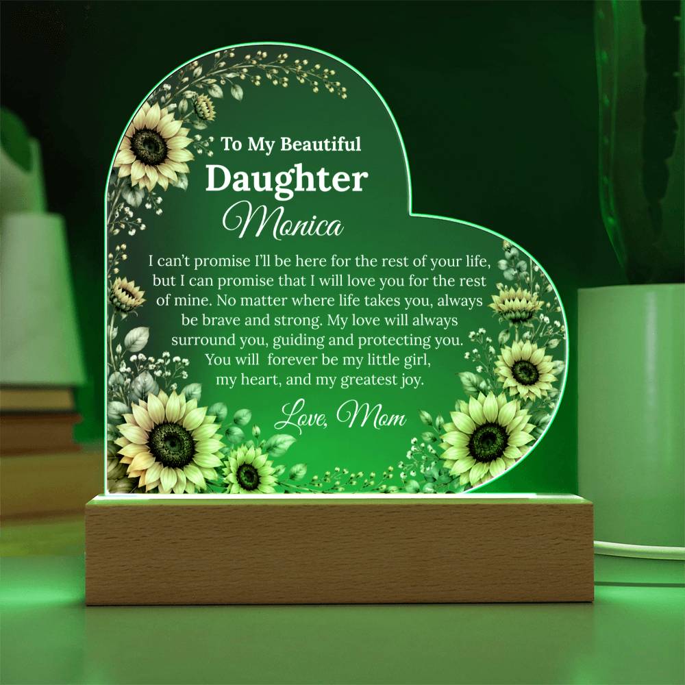 Daughter LED Heart Acrylic Plaque Gift