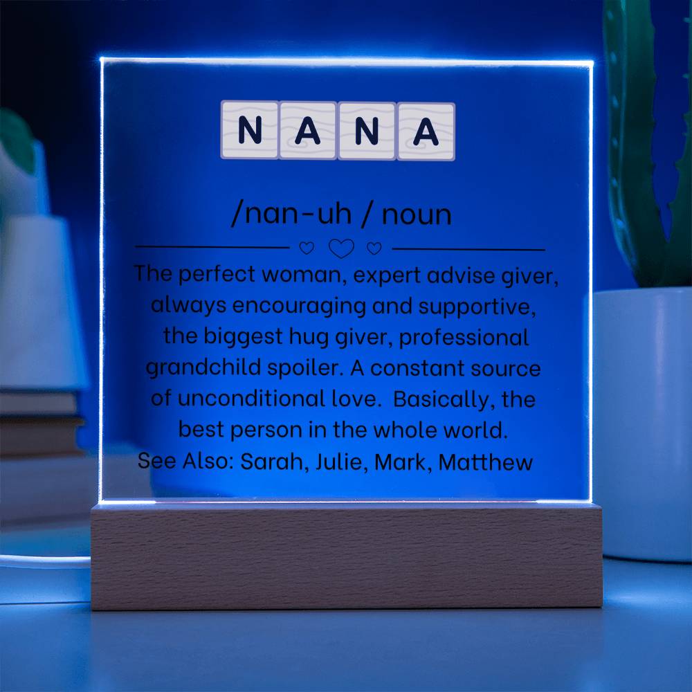 Custom Nana Acrylic Plaque Gift for Grandmother