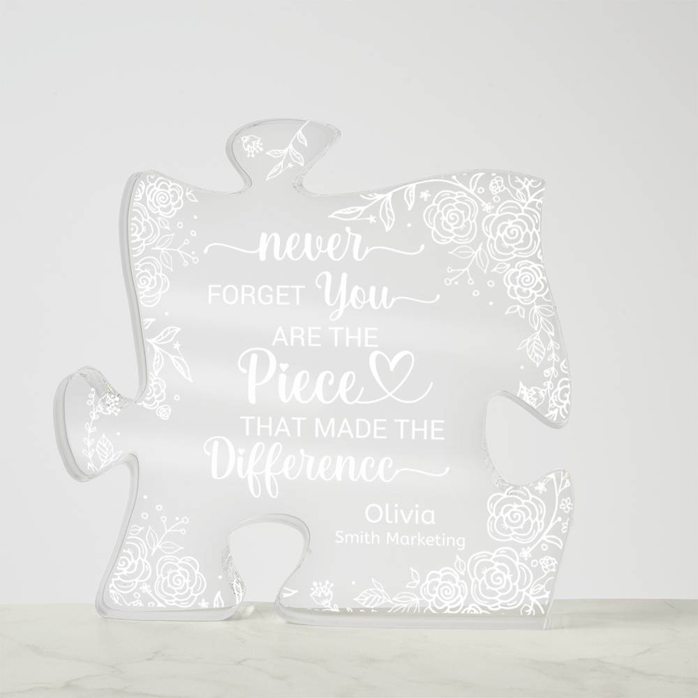 Personalized Difference Maker Acrylic Puzzle Plaque