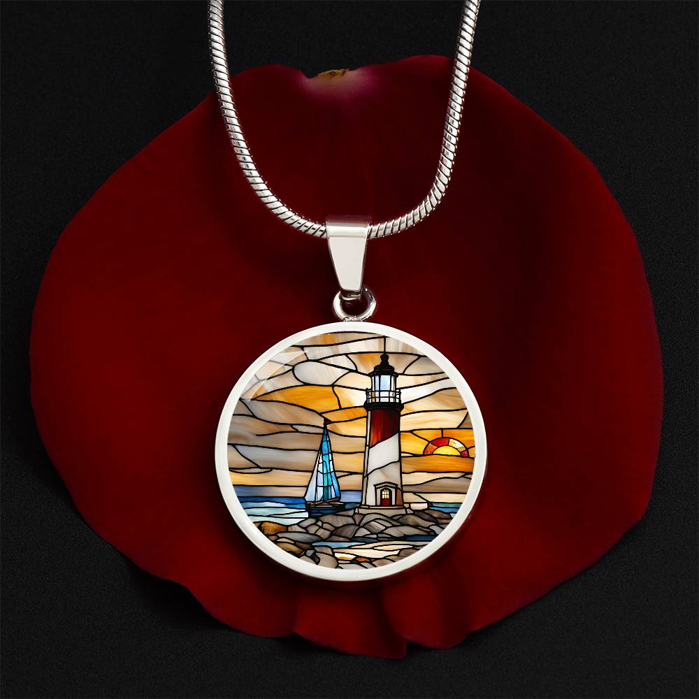 Personalized Lighthouse Pendant Necklace