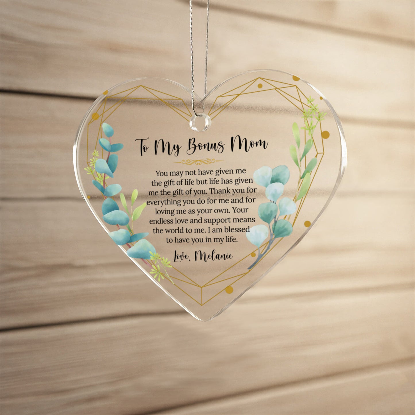 To My Second Mom Ceramic Heart Ornament