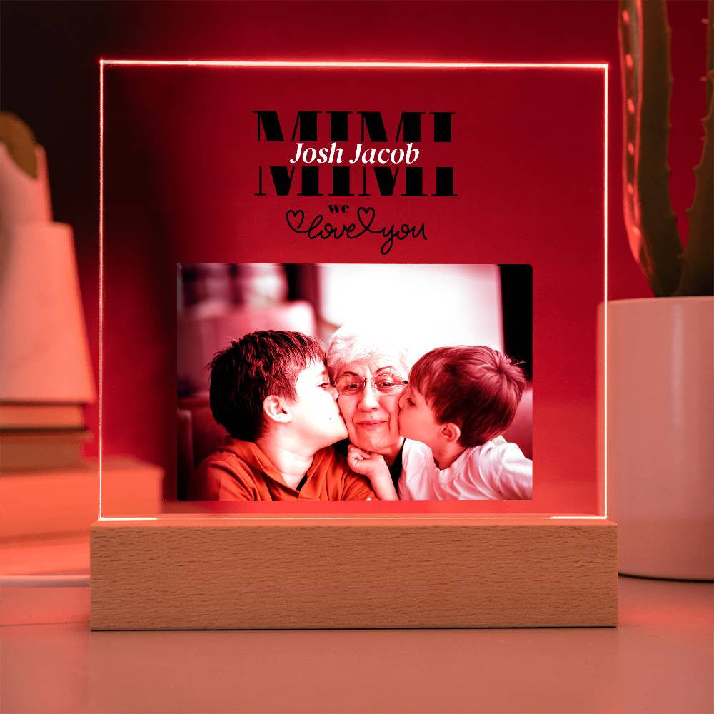 Personalized Mimi Acrylic Plaque with Grandkids Names-[Heartfelt Family Gift]