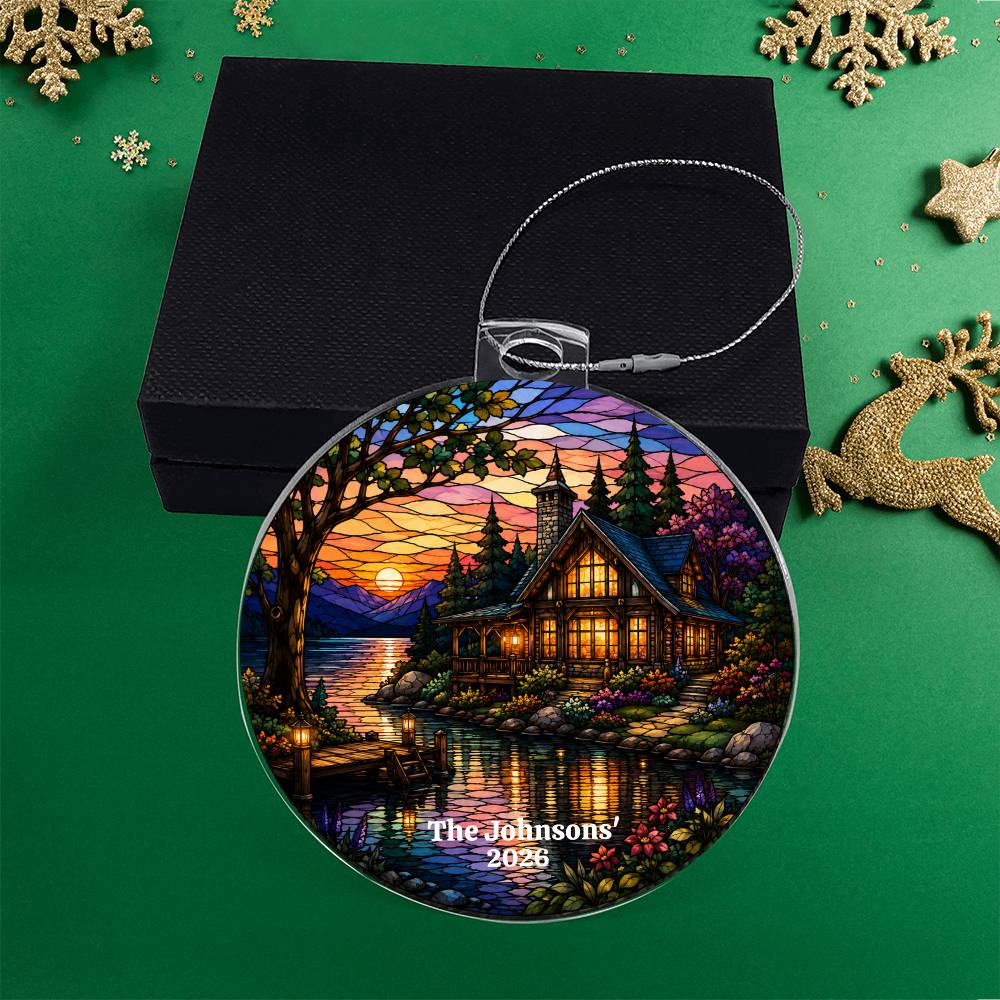 Personalized Lake House Christmas Ornament