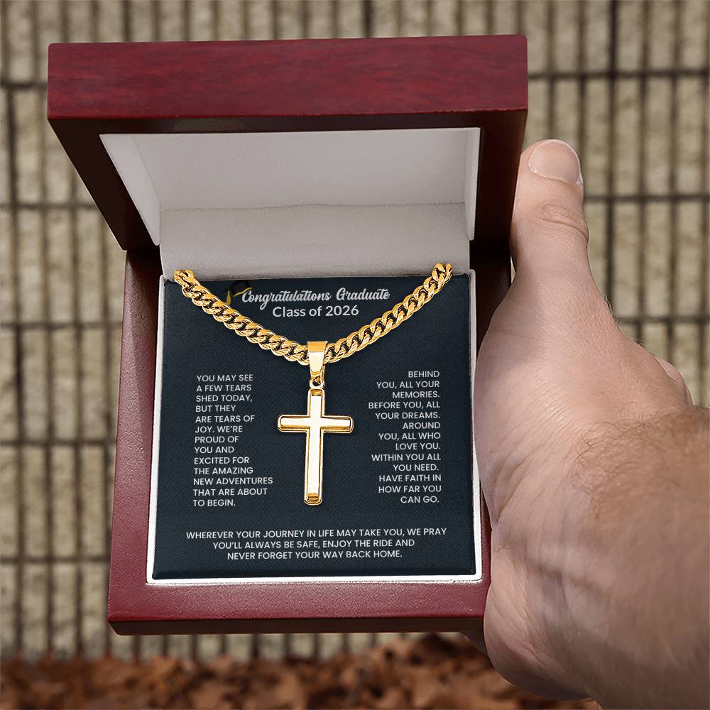 Graduation Personalized Cross Necklace