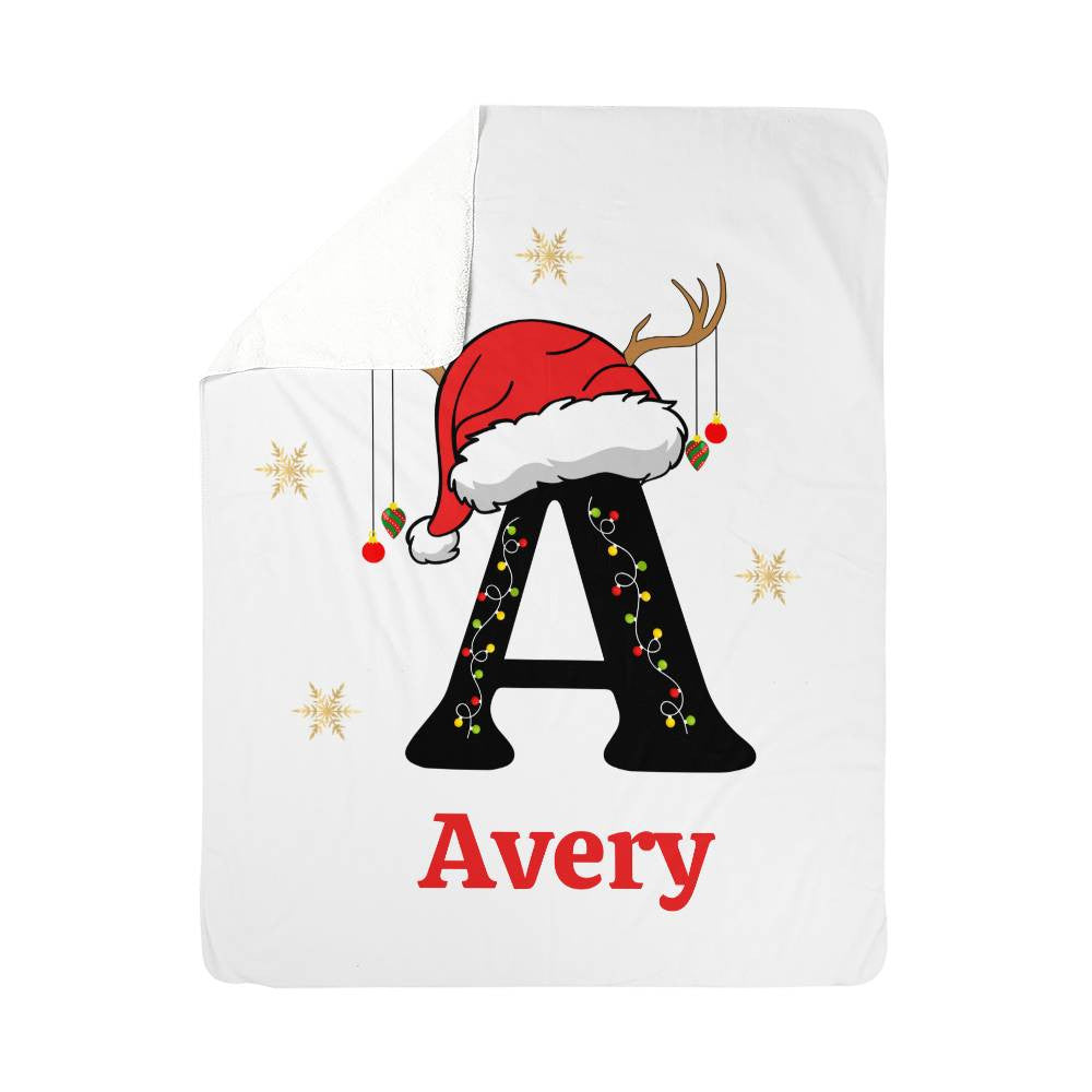 Custom INitial Name Sherap Fleece Blanket-[Heartfelt Family Gift]