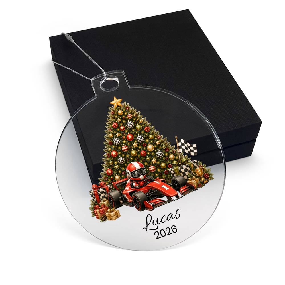 Race Car Driver Kids Christmas Ornament