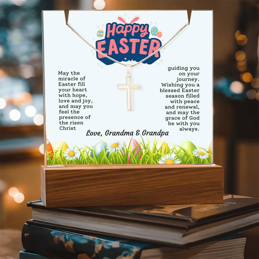Easter Gift - Cross and Personalized Sign
