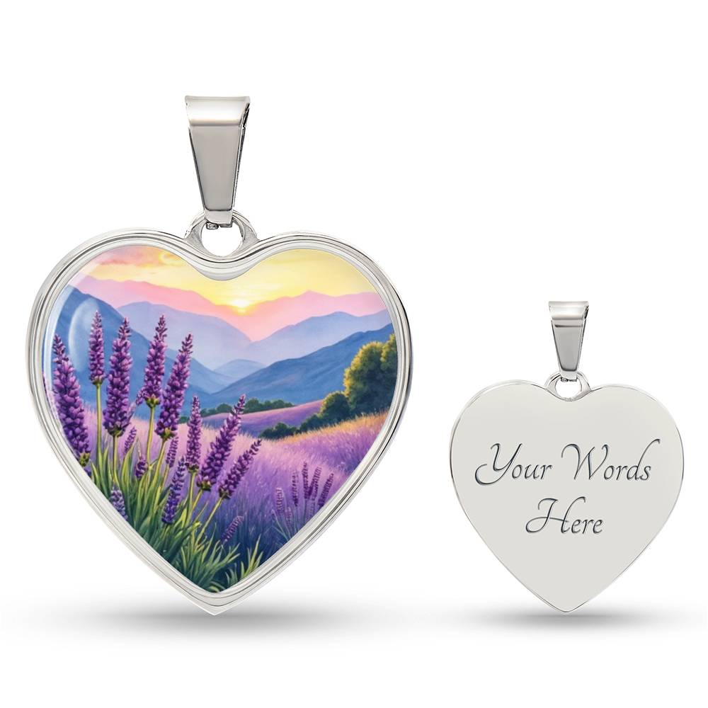 Lavender Field Necklace with Engraving