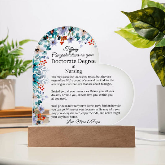 Personalized Doctorate Degree Graduation Plaque