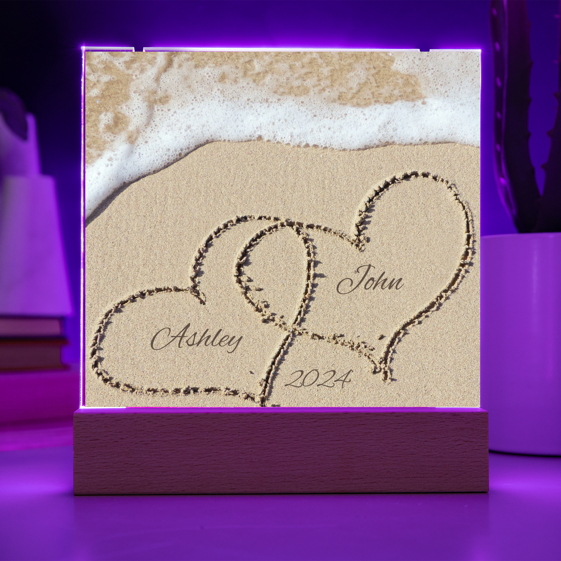 Names In The Sand Petite Ribbons Plaque & Necklace Gift Set-[Heartfelt Family Gift]