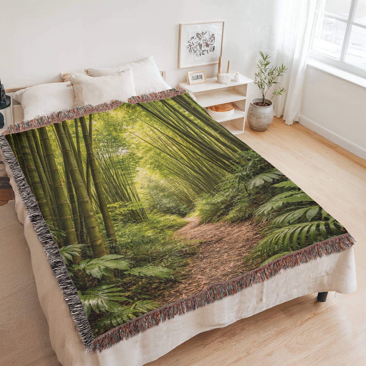 Puerto Rico Culture Inspired Sugar Cane Field Woven Blanket
