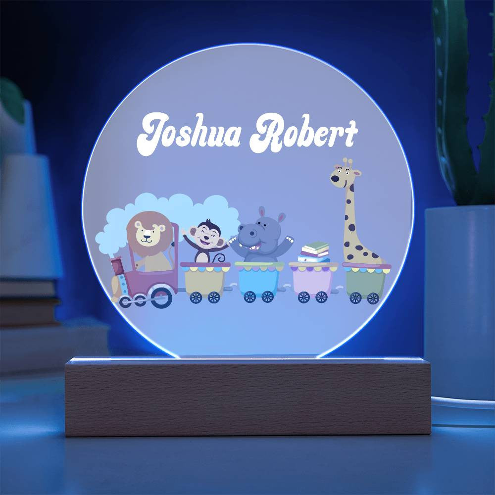 Safari Train Personalized Name Acrylic LED Nightlight-[Heartfelt Family Gift]