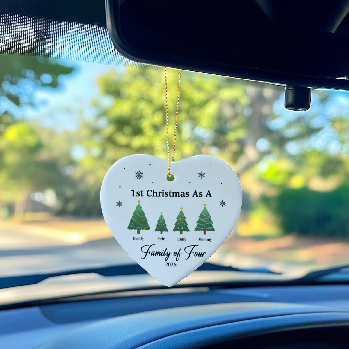 1st Christmas As  Family of Four Ornament