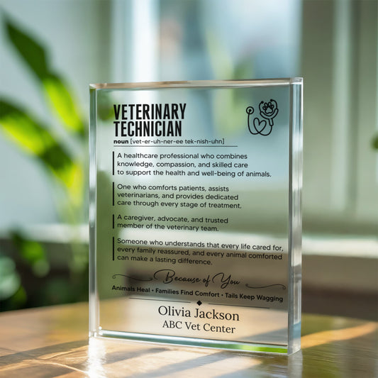 Vet Tech Appreciation Plaque Gift