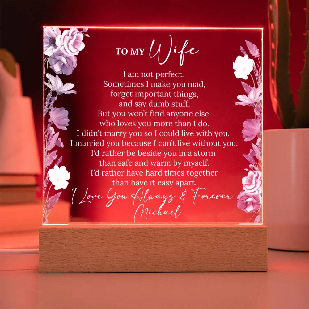 Personalized To My Wife Lighted Plaque