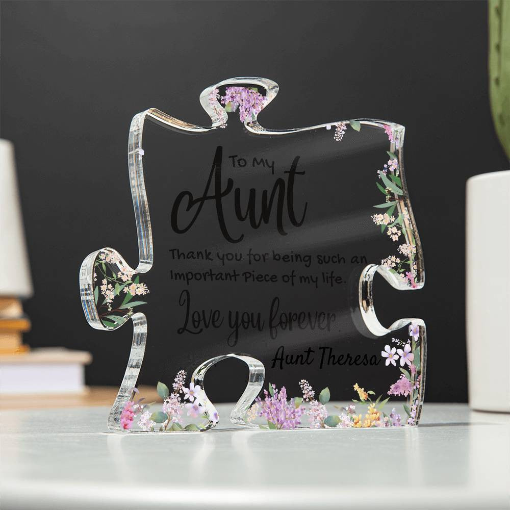 Aunt Acrylic Puzzle Plaque-[Heartfelt Family Gift]