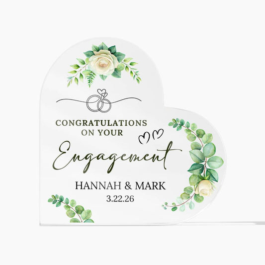Engagement Gift Acrylic Heart Plaque