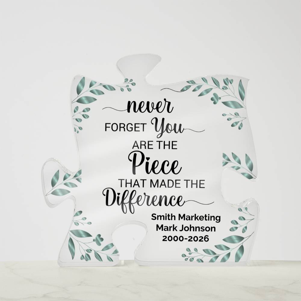 Personalized Difference Maker Plaque For Coworker Teacher Retirement
