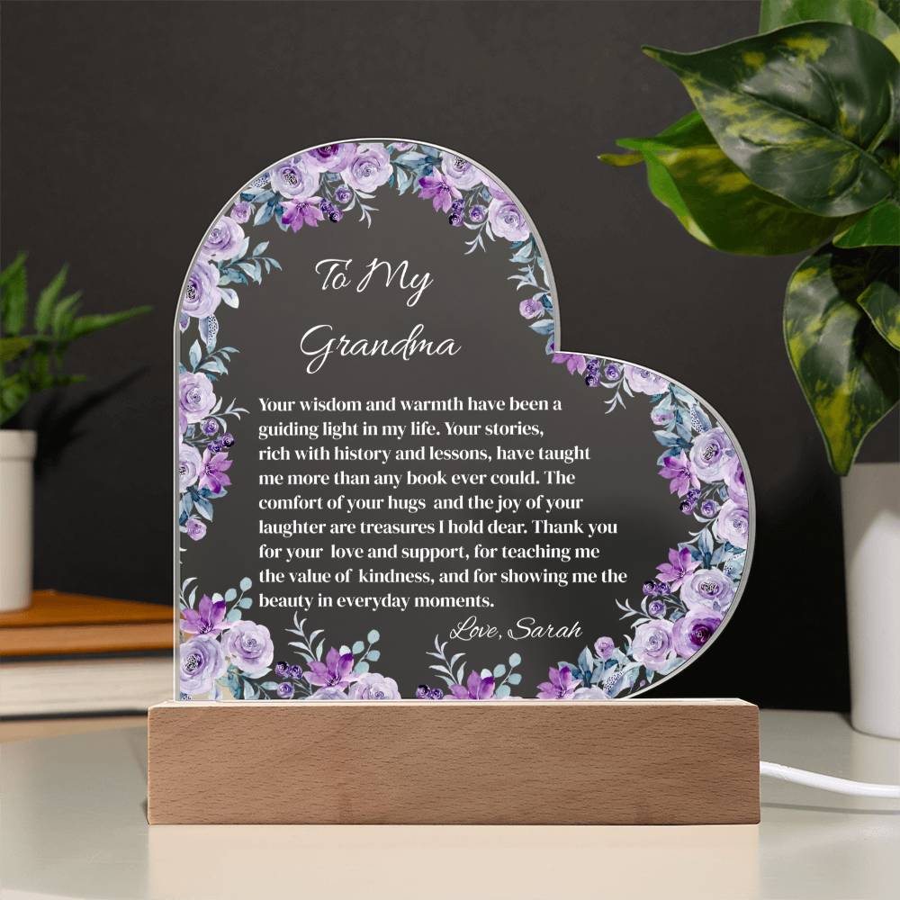 Grandma Acrylic Heart Plaque