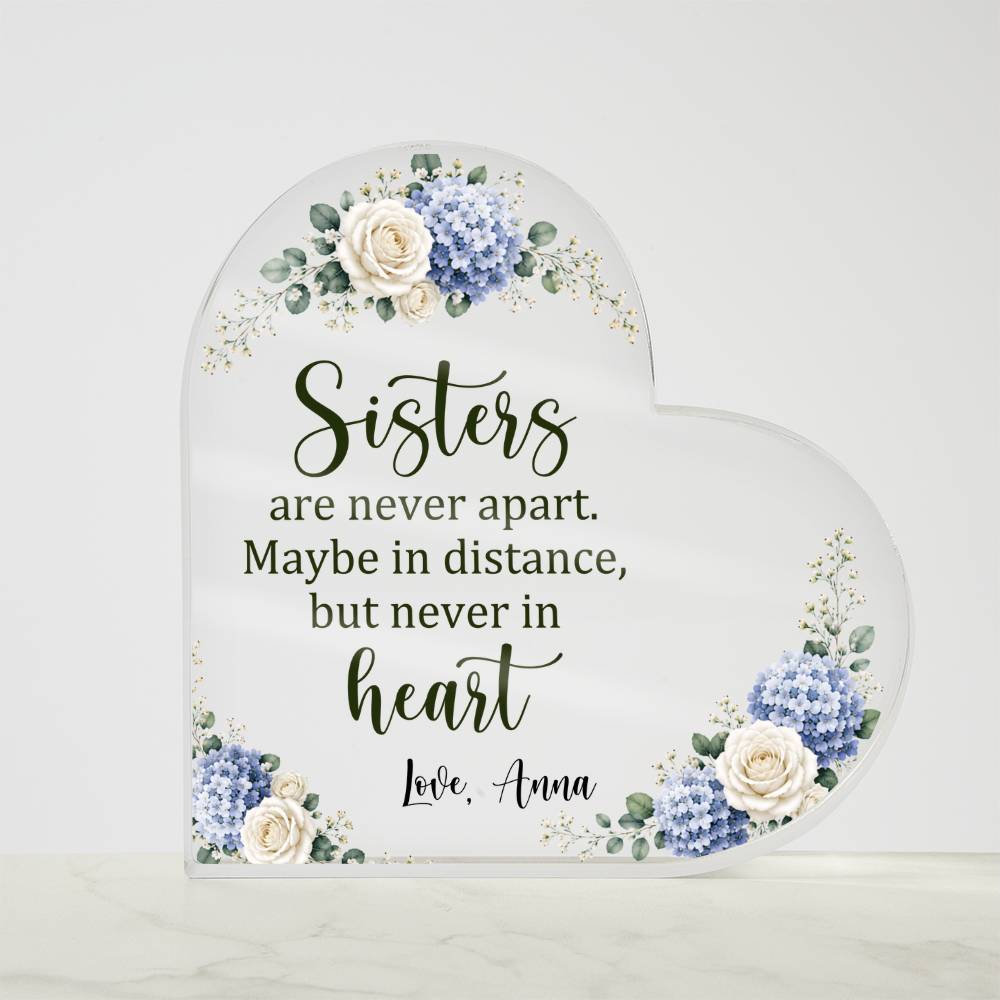 Sisters Acrylic Heart Plaque