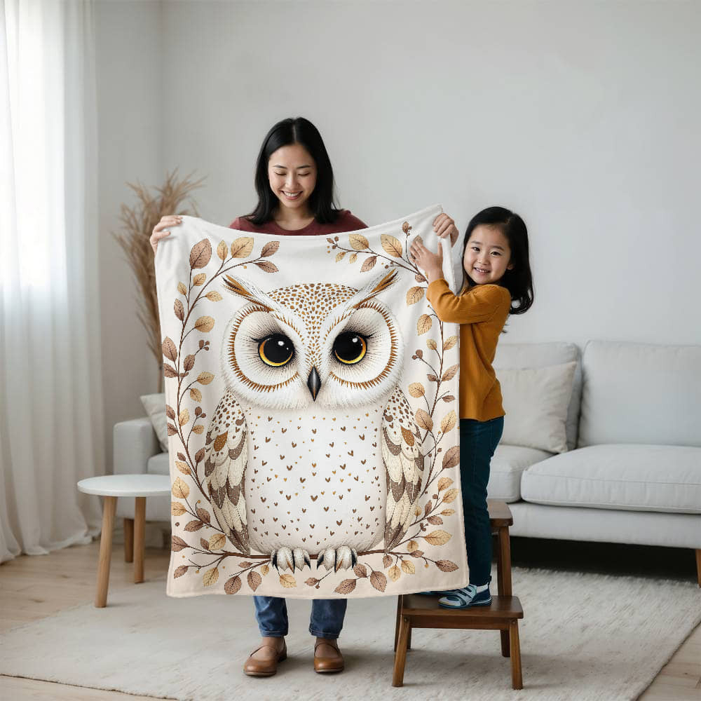 Owl Fleece Blanket-[Heartfelt Family Gift]