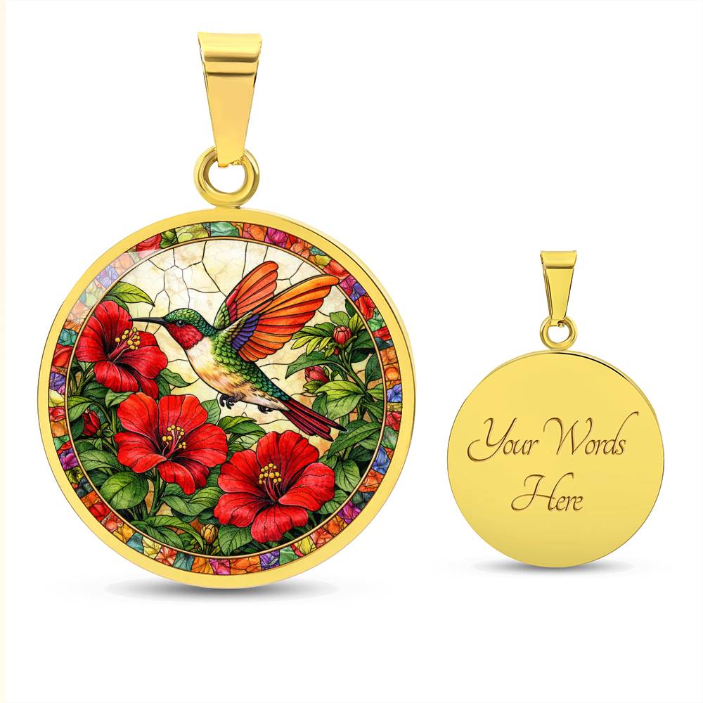 Hummingbird Necklace, Personalized Engraved Jewelry