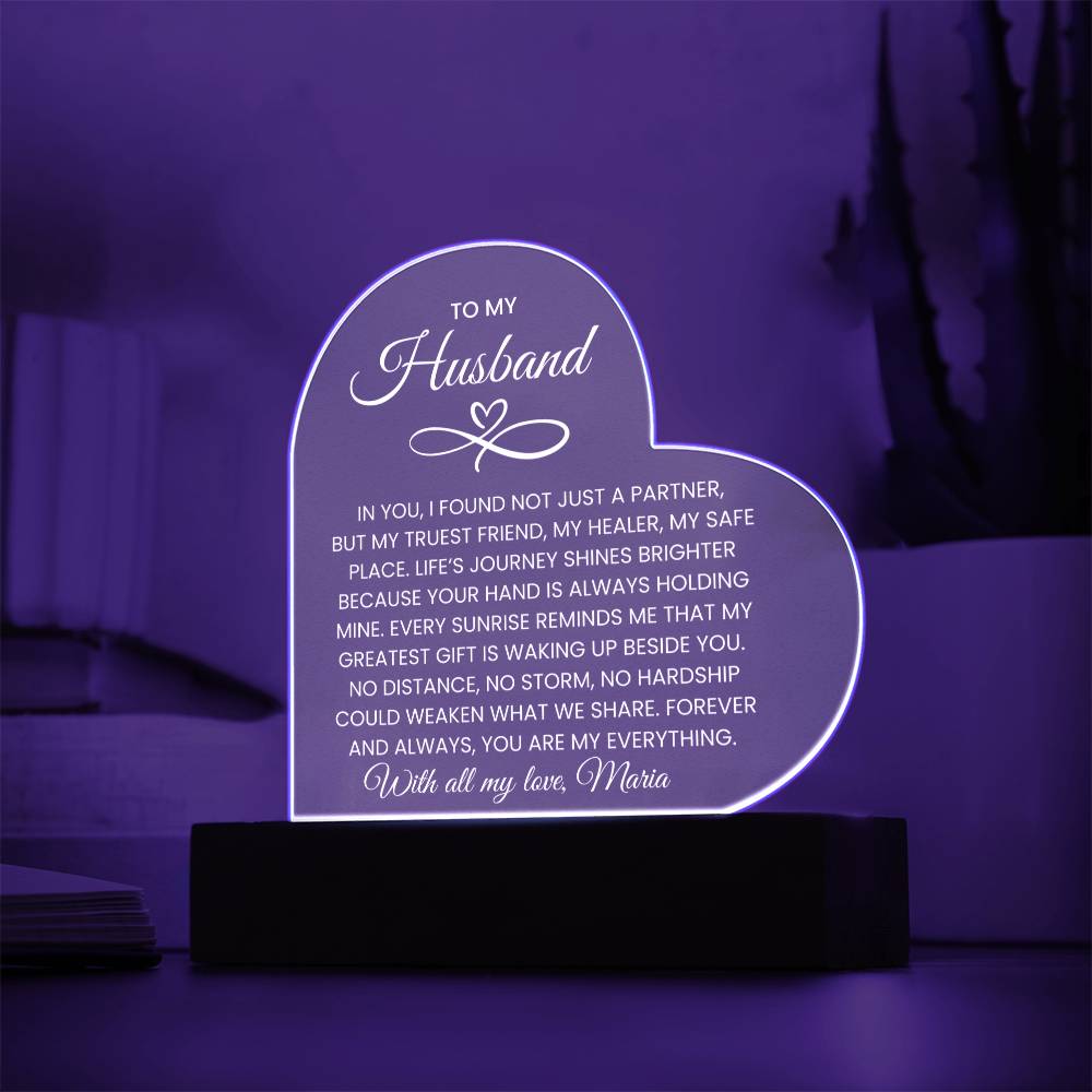 Husband Infinity Heart Acrylic Plaque