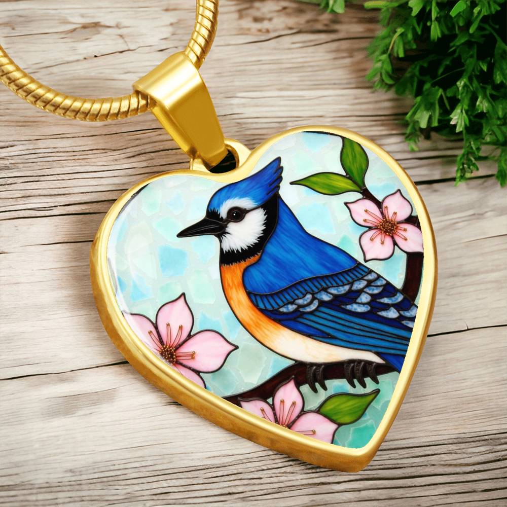 Bluebird Floral Necklace with Engraving