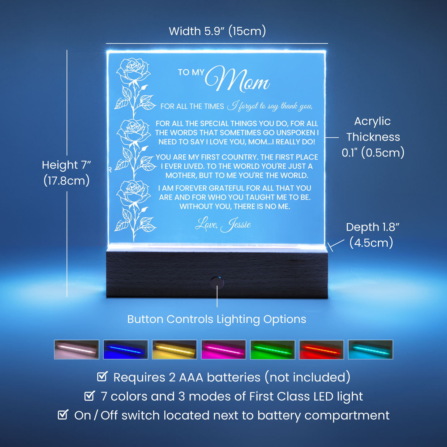 Mom Rose Plaque Gift