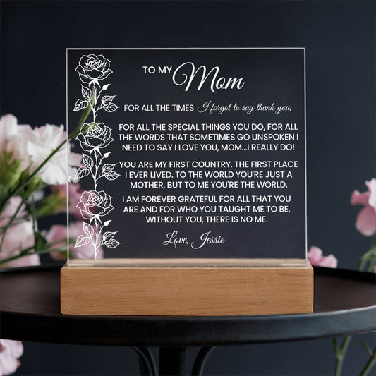 Mom Rose Plaque Gift