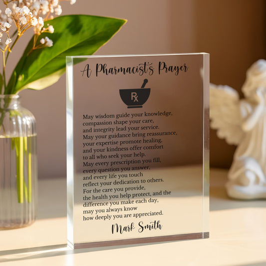 A Pharmacist's Prayer Plaque
