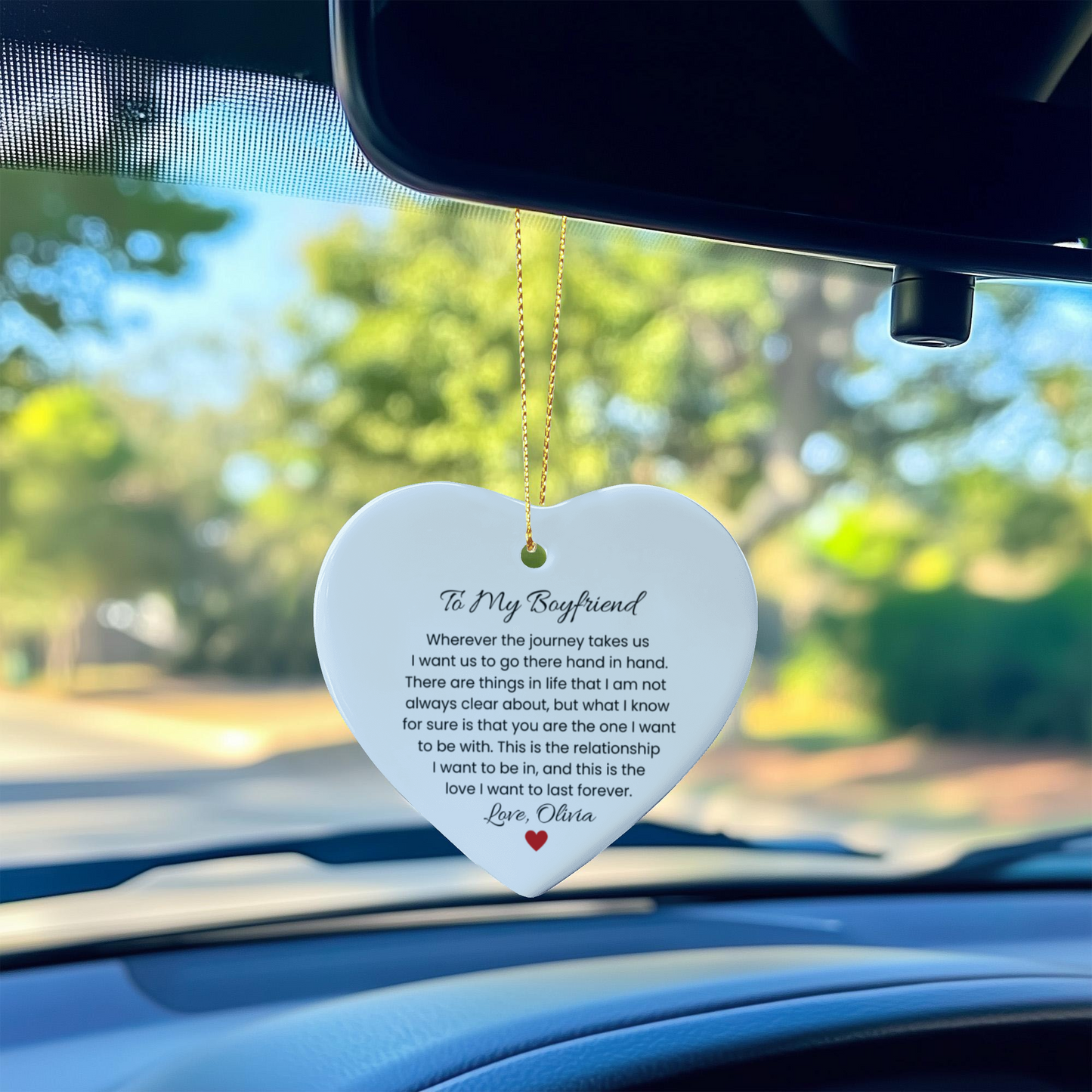 Romantic Ceramic Ornament Gift for Boyfriend, Anniversary Gift, First Christmas Keepsake, Engagement gift, Birthday Present