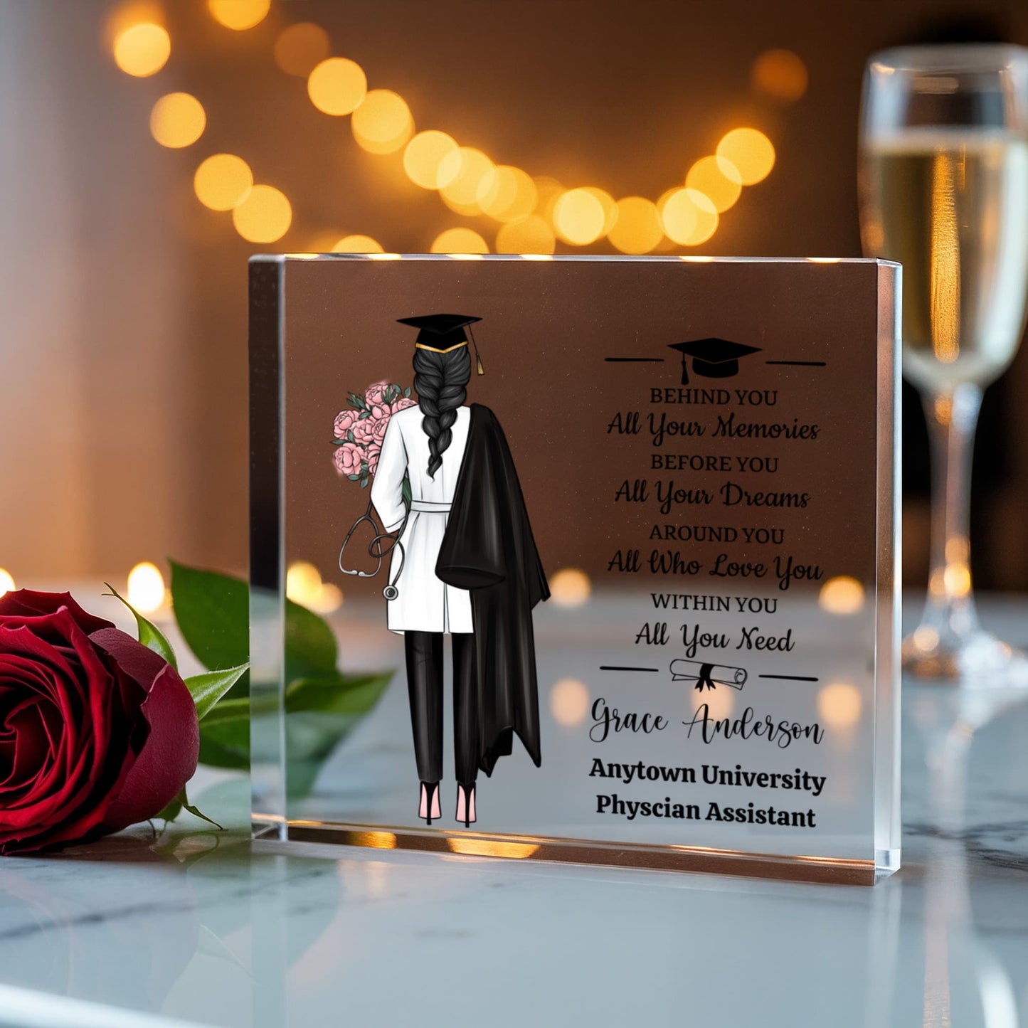 Personalized Doctor Graduation Gift Plaque, Nurse Practitioner Award, Custom Physician Assistant Keepsake