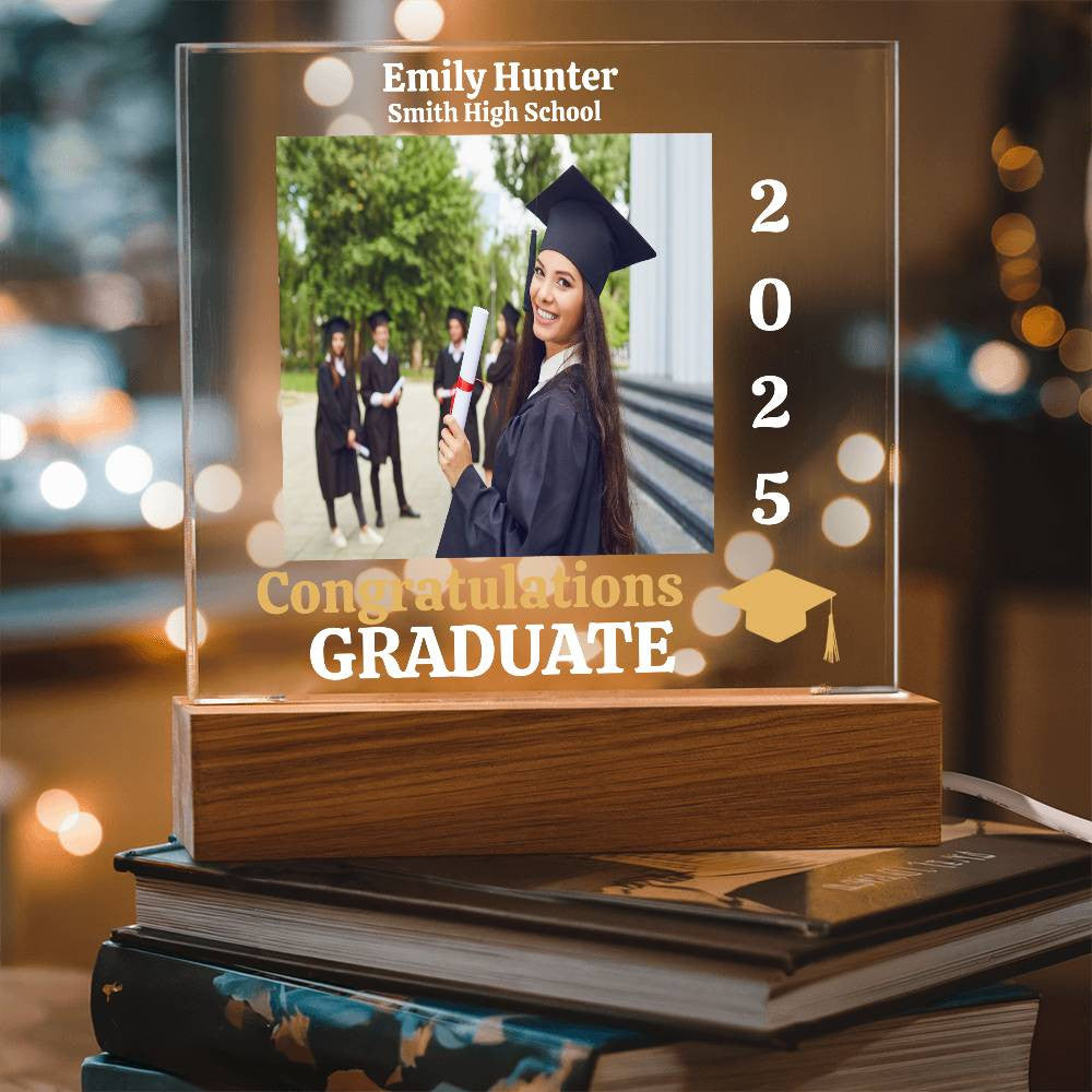 Graduation LED Plaque Class of 2025 School Colors-[Heartfelt Family Gift]