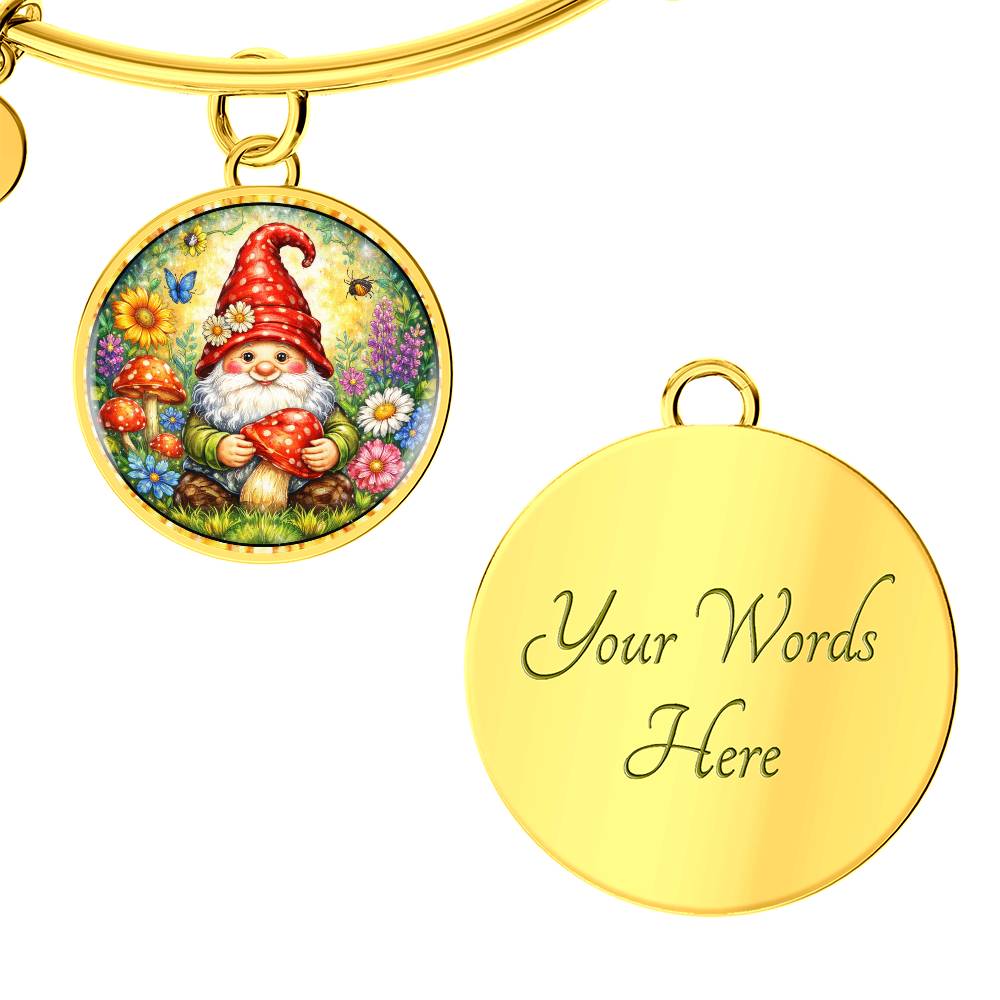 Garden Gnome Personalized Engraved Necklace Bracelet or Keychain